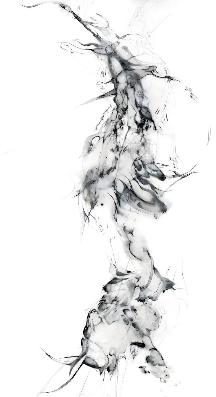 Black Smoke Abstract, Wall Art, Modern, Modern Monochrome