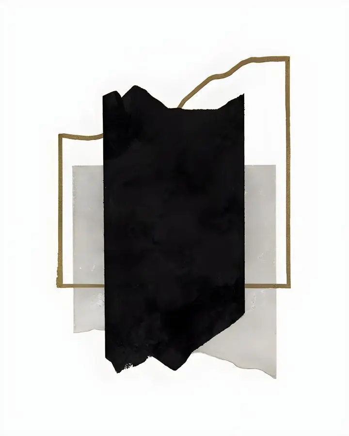 Black Square Frame, Wall Art, Modern, Modern Monochrome