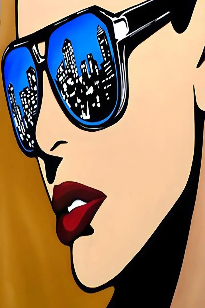 Black Sunglasses Reflection, Aesthetic Art, Pop Art