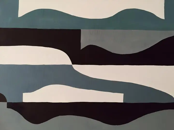 Black White Gray Waves, Wall Art, Modern, Modern Monochrome