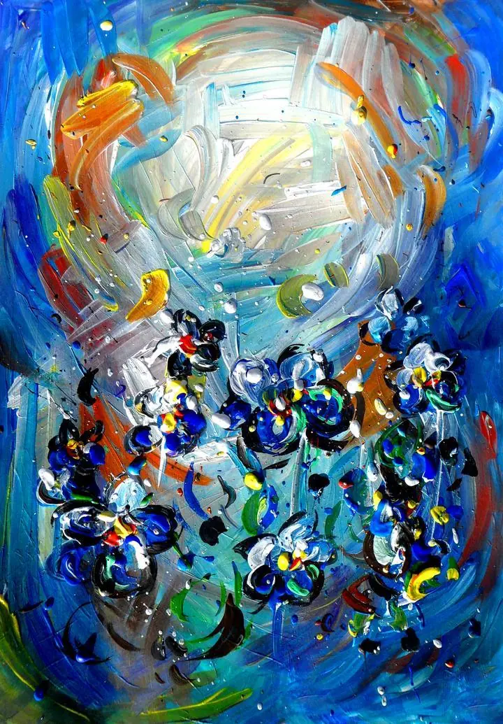 Blue Abstract Art Painting 2, Wall Art, Decor Wall Art, Decor Wall Art E
