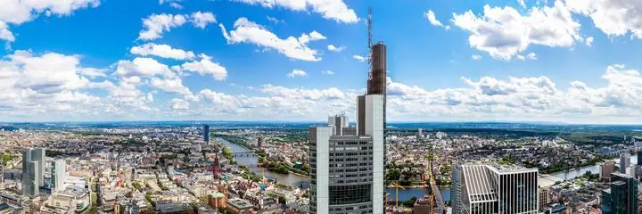 Blue Cloudy Sky Gray Building Brown, Wallpaper, World Landscape