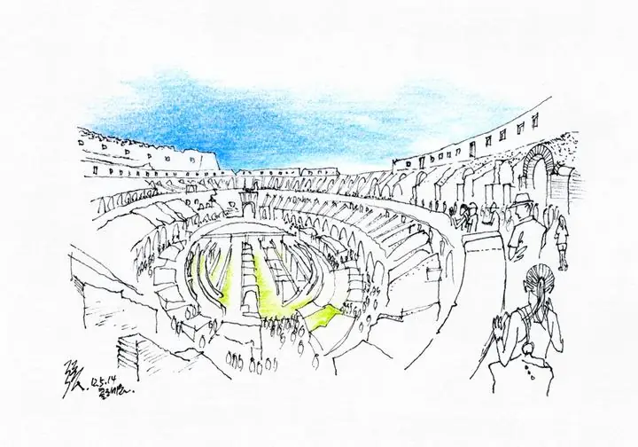 Blue Colosseum Sketch