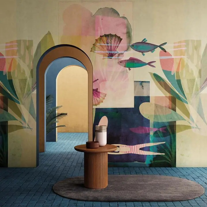 Blue Fish Green Purple Pink Shell