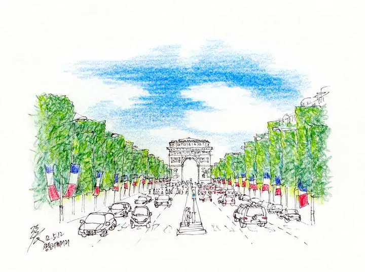 Blue French Flag Poles