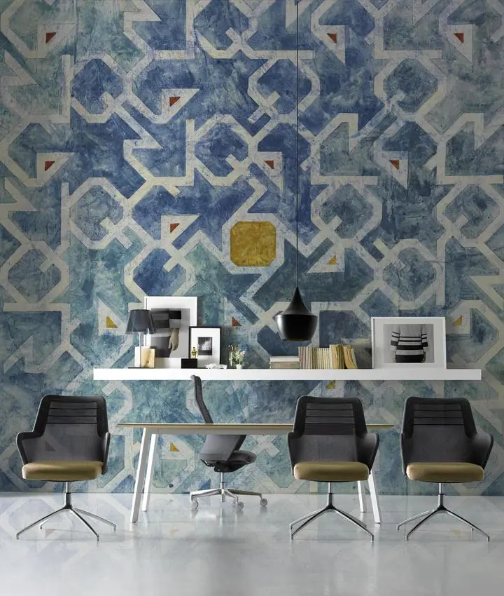 Blue Geometric Pattern Rug
