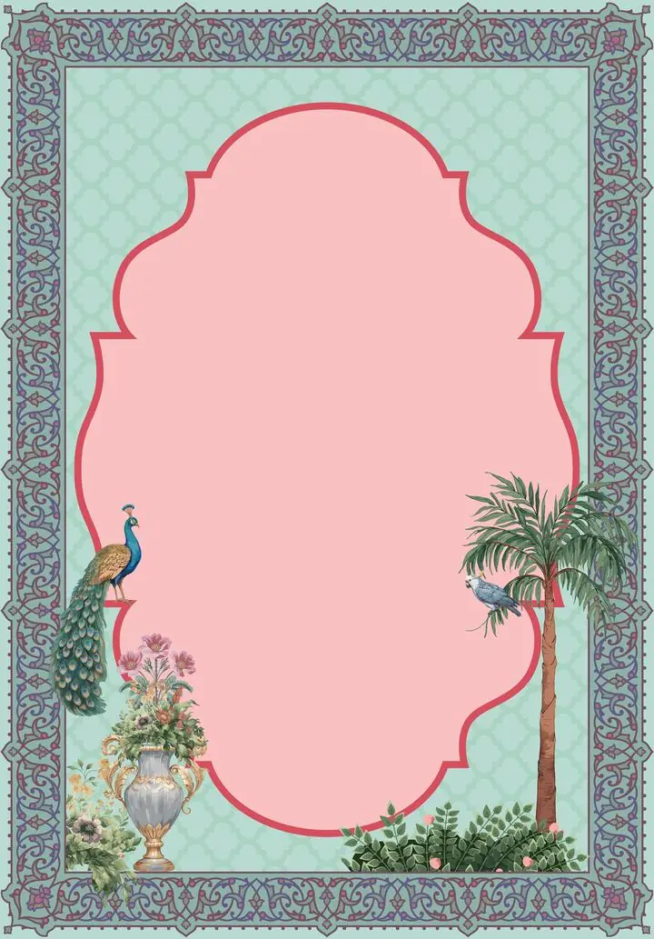 Blue Peacock Palm Tree, Indian Art, Pichwai, Pichwai Portrait