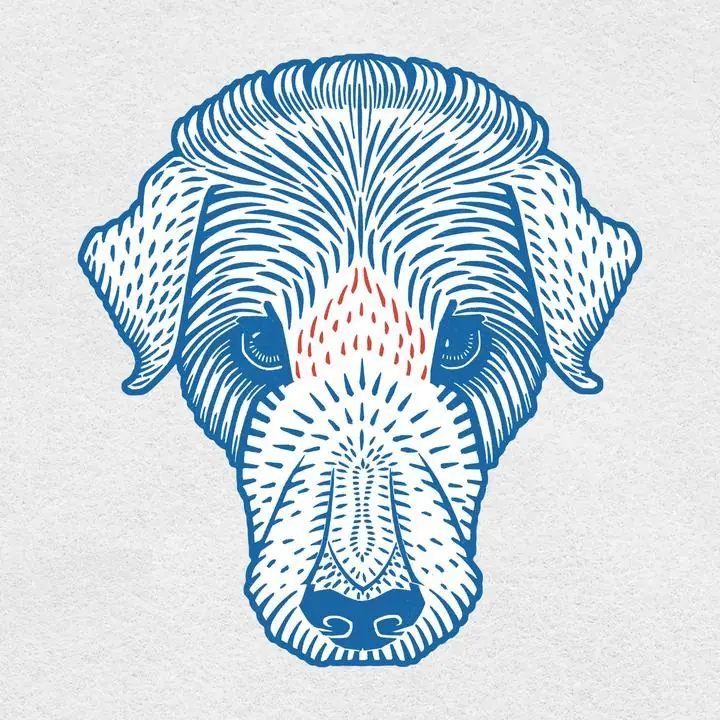 Blue Dog 2, Aesthetic Art, Animal & Birds, Animal & Birds B