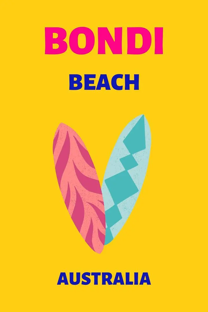 Bondi Beach, Aesthetic Art, Travel, Preppy Travel Posters