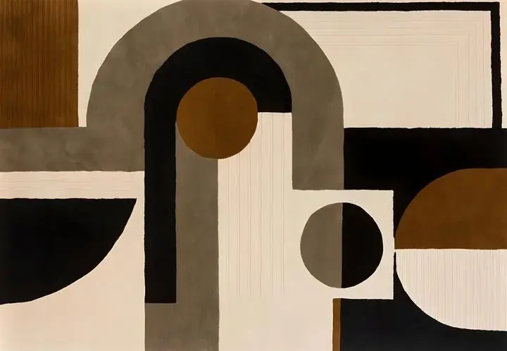 Brown Abstract Art Composition 15, Wall Art, Modern, Modern Monochrome