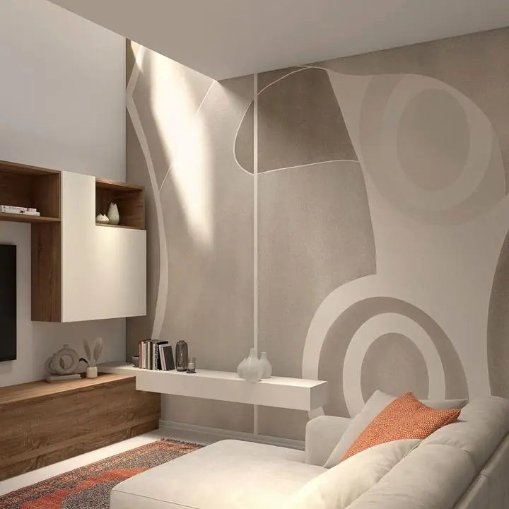 Brown Abstract Art Or Beige White