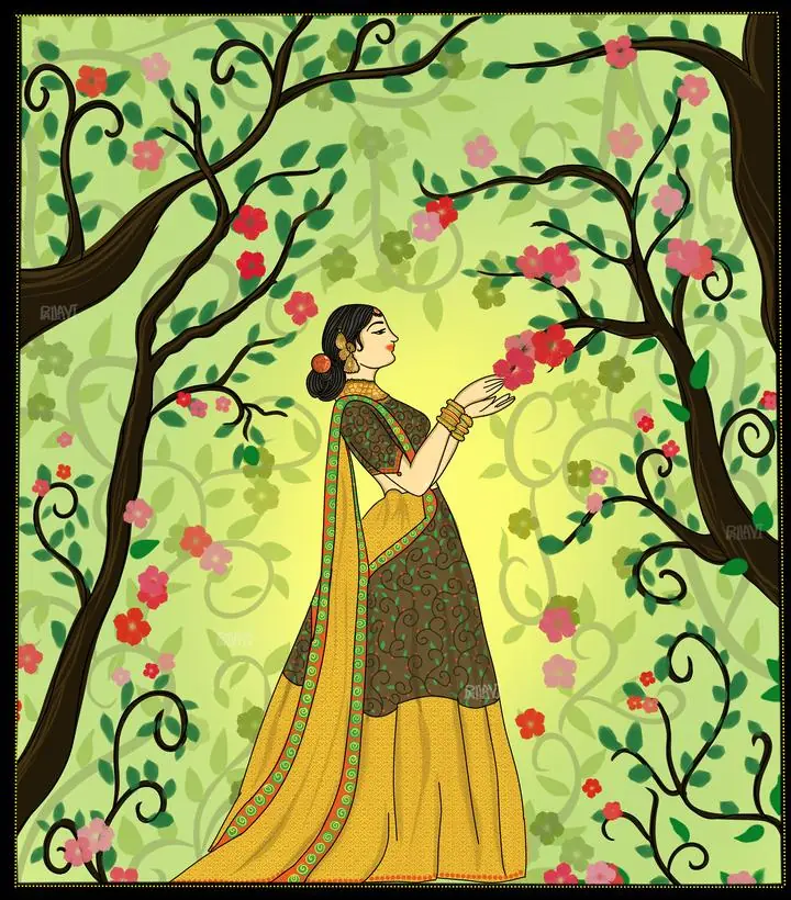 Brown And Yellow Woman Portrait