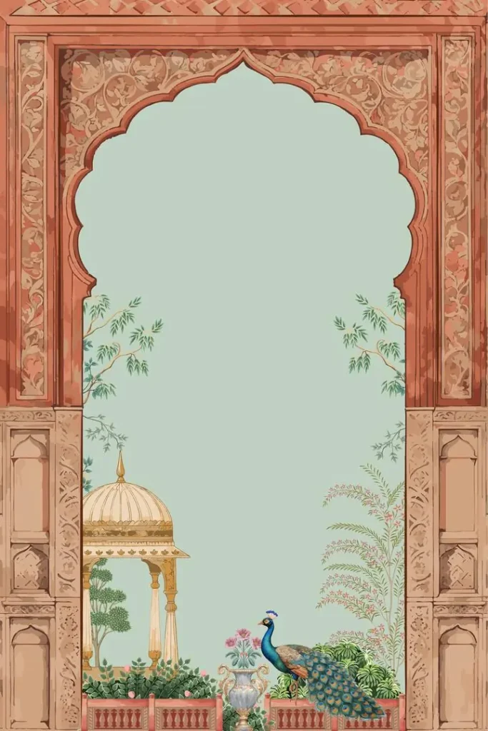 Brown Archway With Peacock