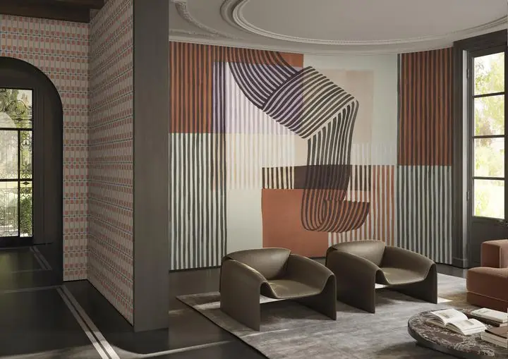 Brown Black Striped Pattern Art