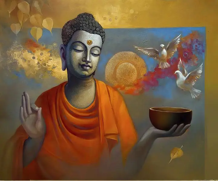 Brown Buddha Bowl, Religious, Buddha