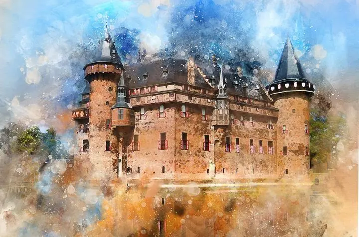 Brown Castle Building, Wall Art, Decor Wall Art, Decor Wall Art E