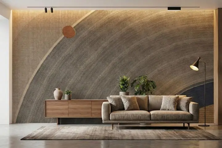 Brown Circle Rug, Wallpaper, Unique
