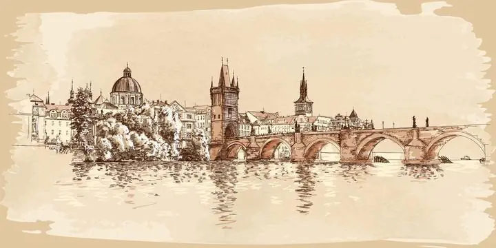 Brown City Skyline Bridge Water, Wall Art, Decor Wall Art, Decor Wall Art E