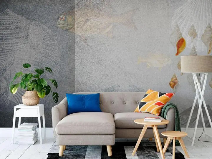 Brown Fish Gray White Shell Orange