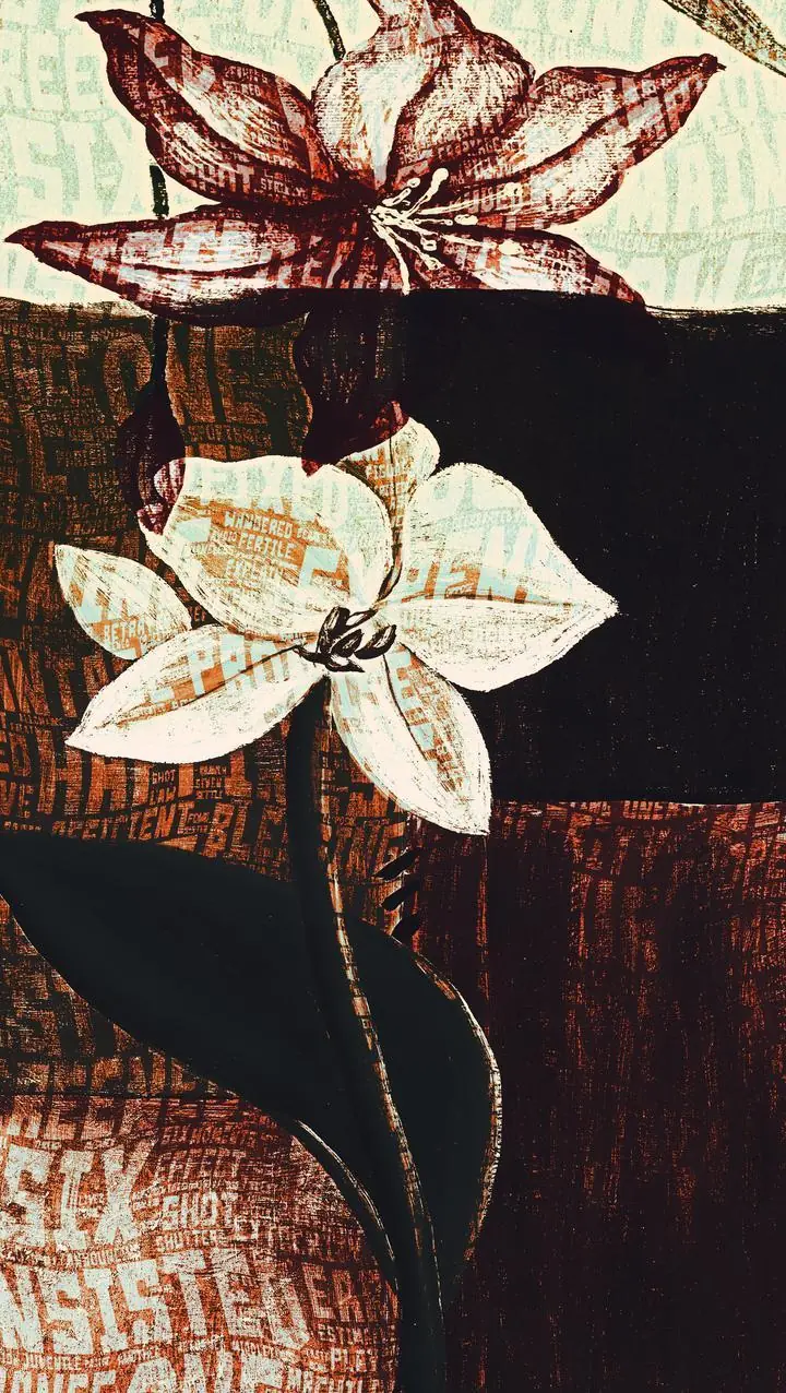Brown Flower White Stem, Wall Art, Decor Wall Art, Decor Wall Art G