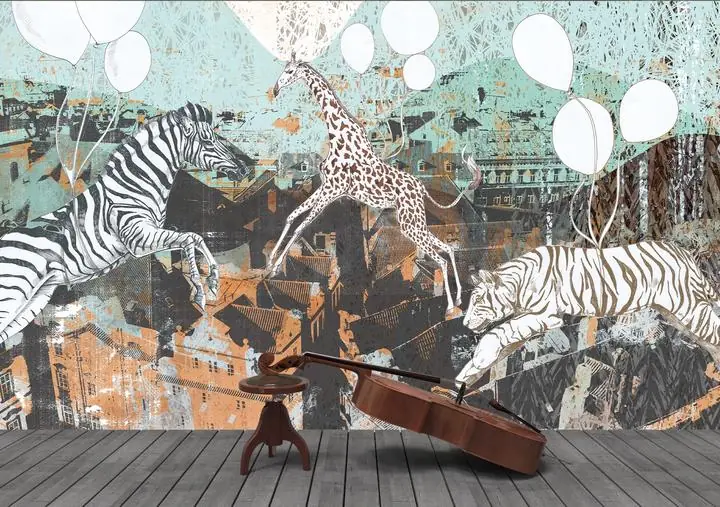 Brown Giraffe Black Zebra White Tiger, Wallpaper, Animal