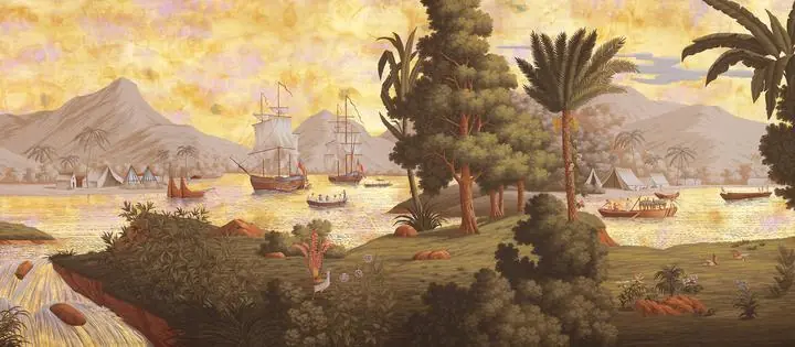 Brown Green Trees Boat Ship White, Wallpaper, World Landscape