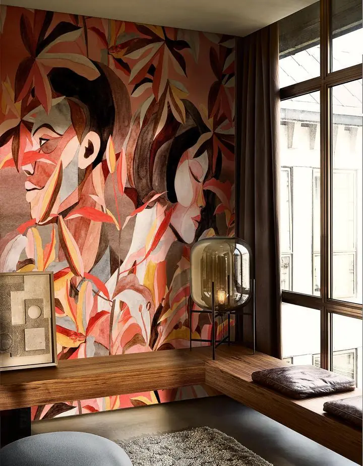 Brown Man Face Leaves