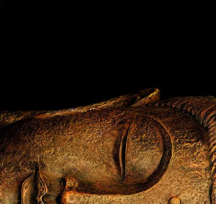 Brown Metal Buddha Head, Religious, Buddha