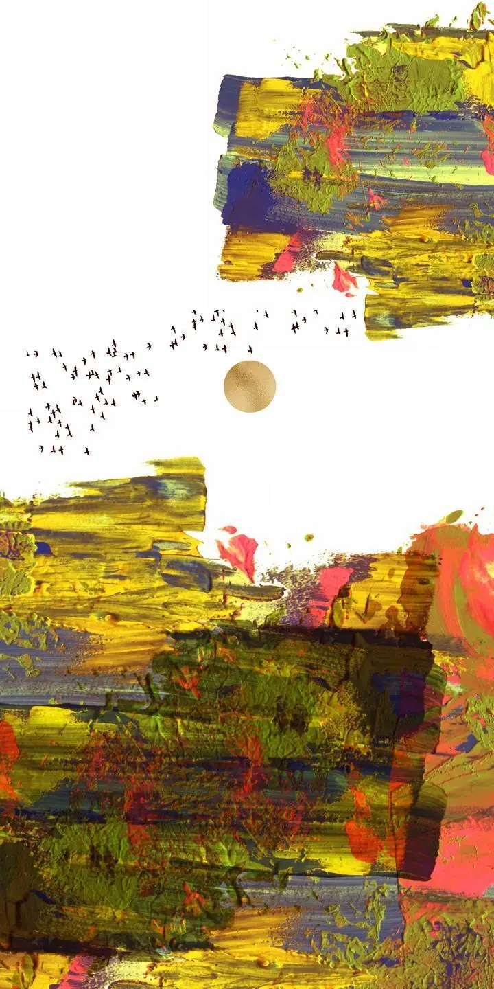 Brown Moon And Birds Landscape, Wall Art, Decor Wall Art, Decor Wall Art G