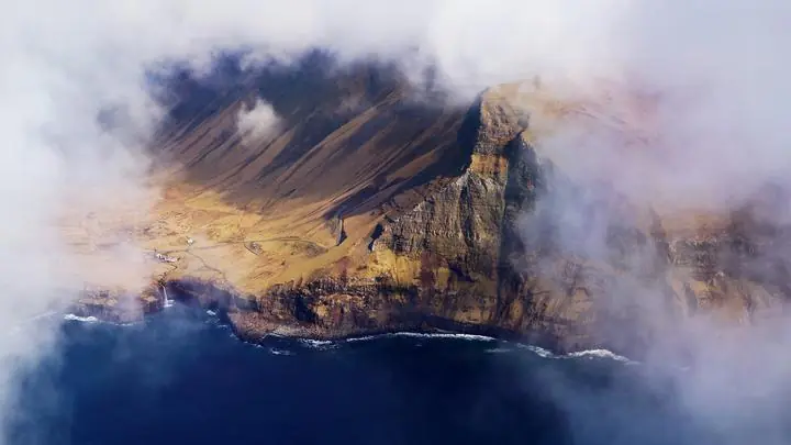 Brown Mountain Cliffside Ocean, Wall Art, Decor Wall Art, Decor Wall Art E