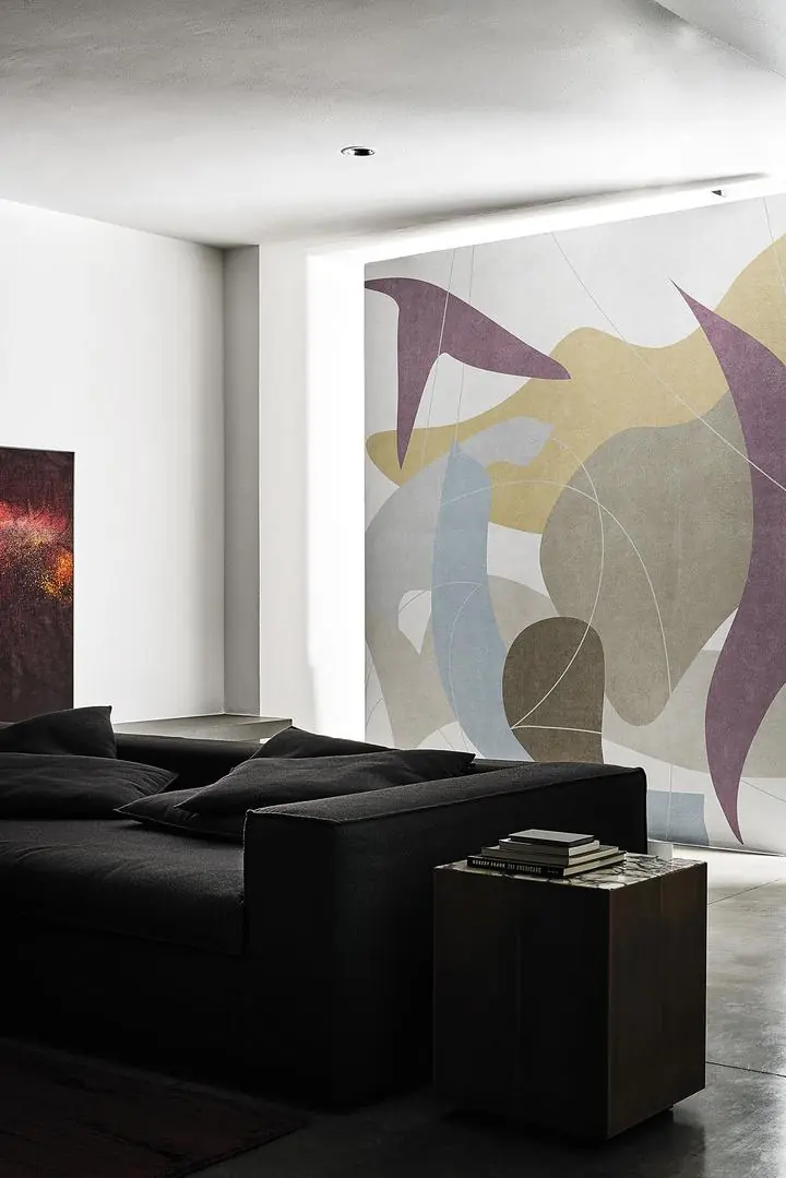 Brown Oval Purple Leaves Blue Gray, Wallpaper, Geometric