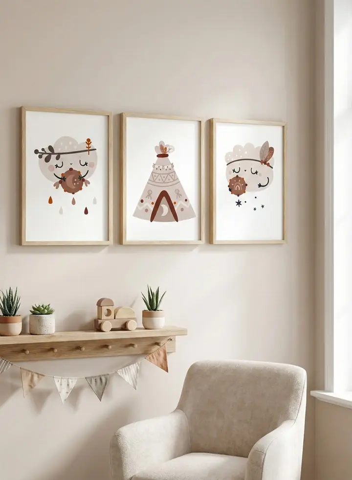 Brown Teepee Moon Face