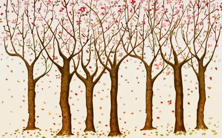 Brown Tree Trunks 3, Wallpaper, Old 3D