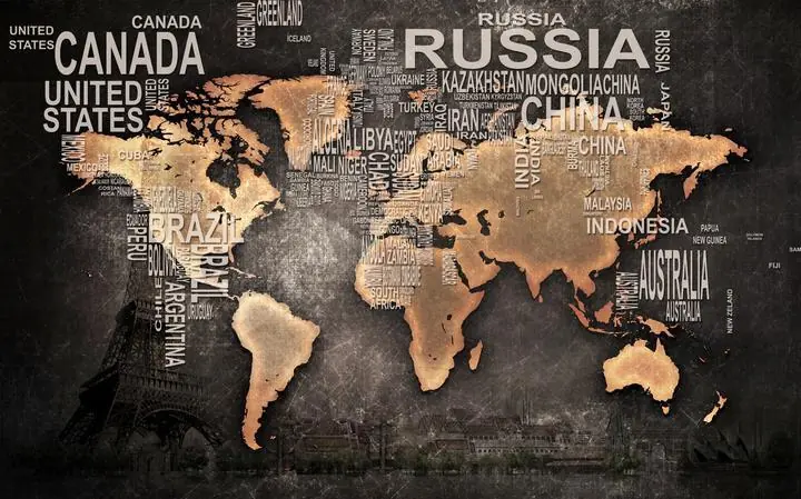 Brown World Map 2, Wallpaper, World Landscape