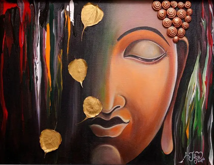 Buddha Face Painting, Religious, Buddha