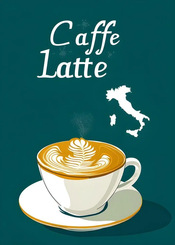 Caffe Latte Steaming Coffee Cup