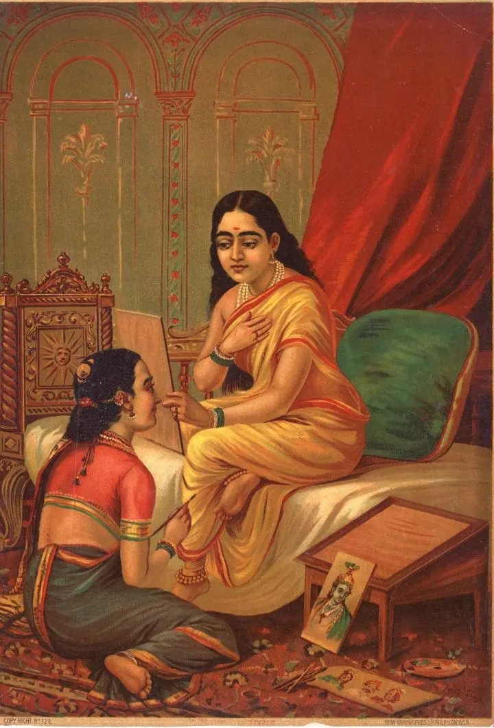 Chitralekha, Paintings, Raja Ravi Verma