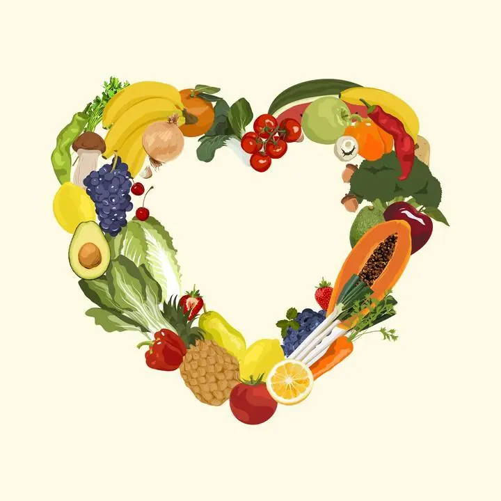 Colorful Fruit And Vegetable Arrangement, Aesthetic Art, Fruits