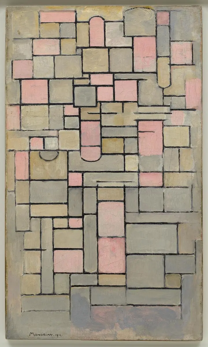 Composition 8 (1914), Paintings, Piet Mondrian