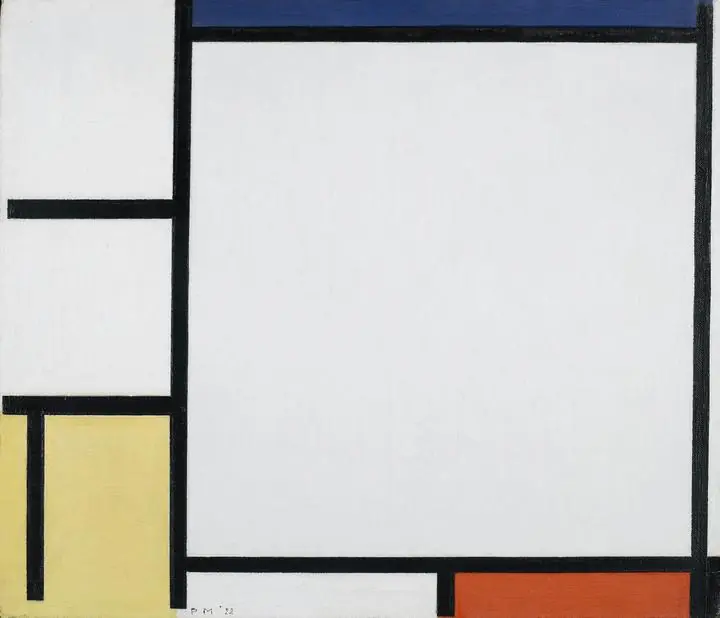 Composition with Blue, Red, Yellow, and Black (1922)