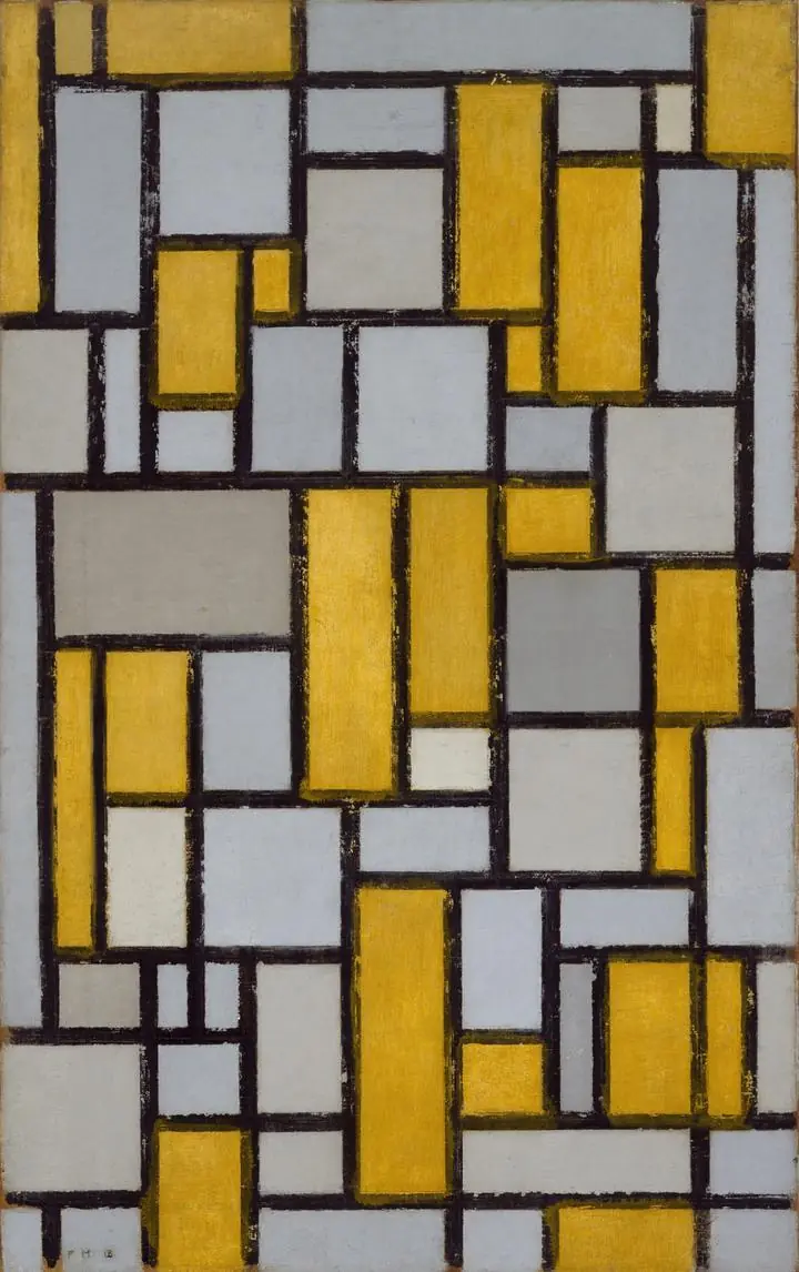 Composition With Grid 1 (1918), Paintings, Piet Mondrian