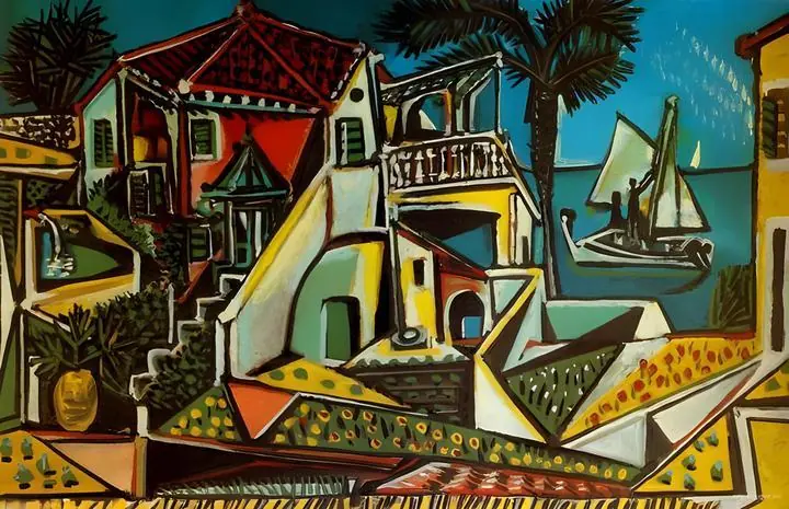 Cubist Village Painting, Paintings, Picasso