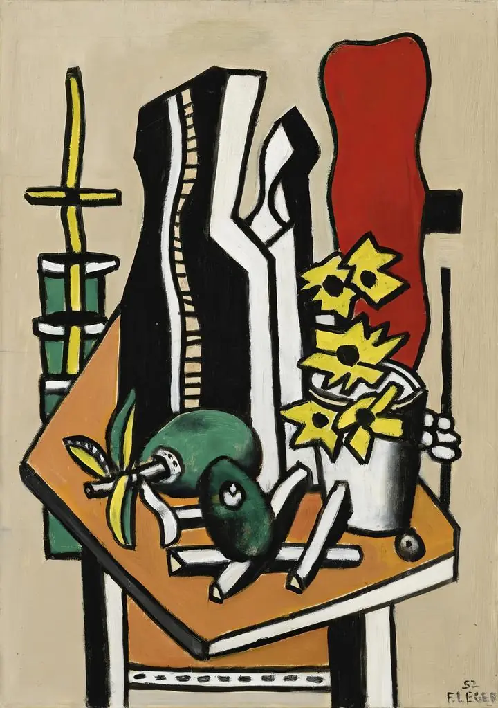 Deux Fruits Et Des Fleurs Jaunes (1952), Paintings, Fernand Leger