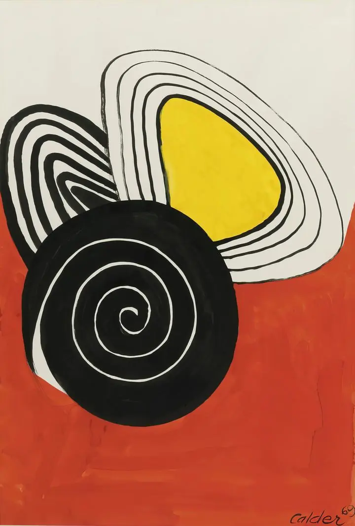 Escargot Amoureux De 2 Huitres (1969), Paintings, Alexander Calder