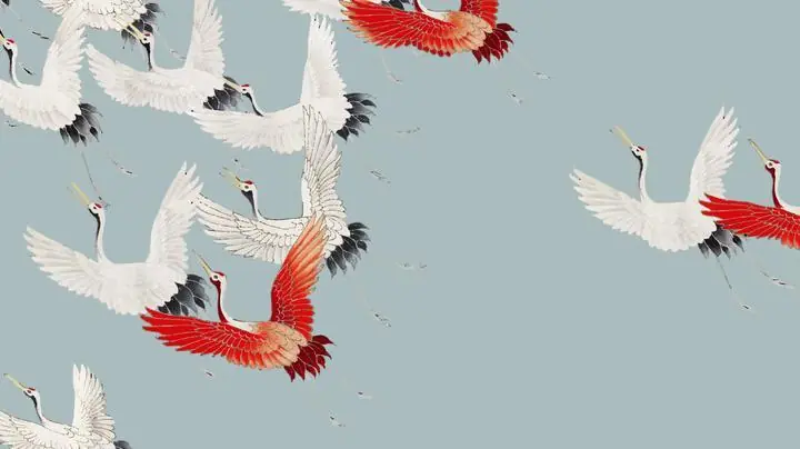Flock Of Cranes, Aesthetic Art, Animal & Birds, Animal & Birds B
