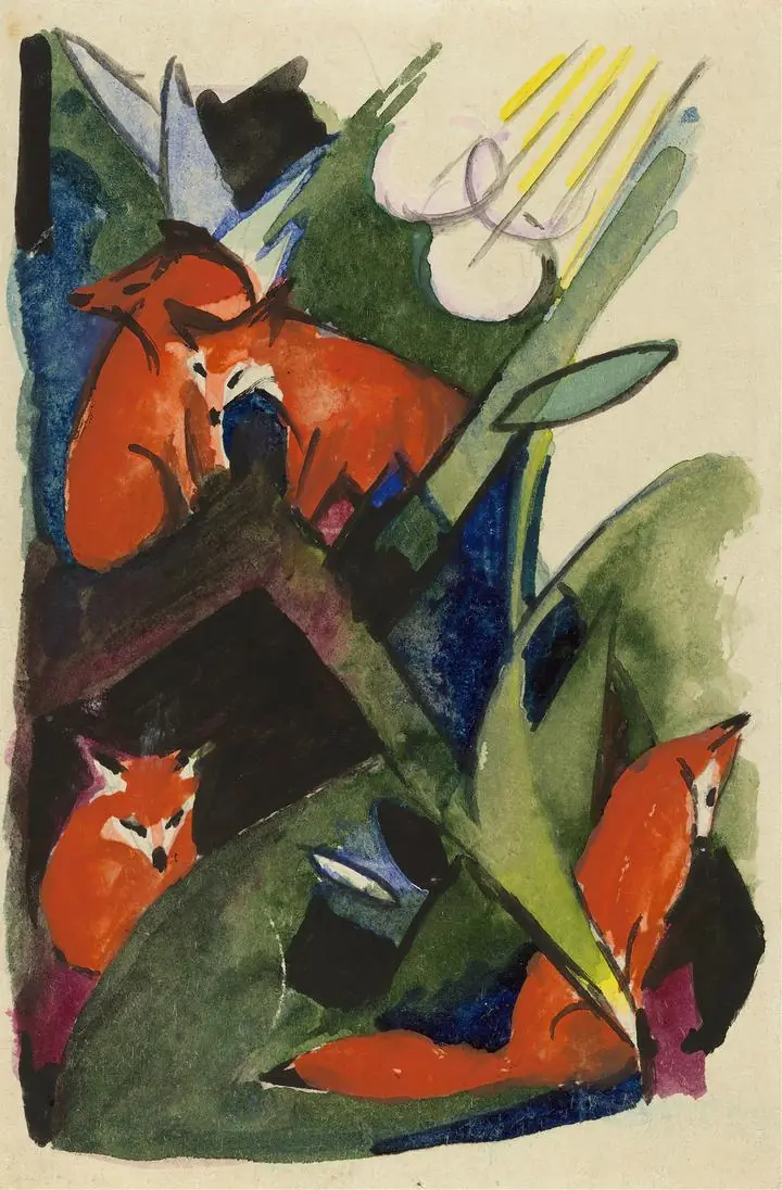 Four Foxes (1913), Paintings, Franz Marc