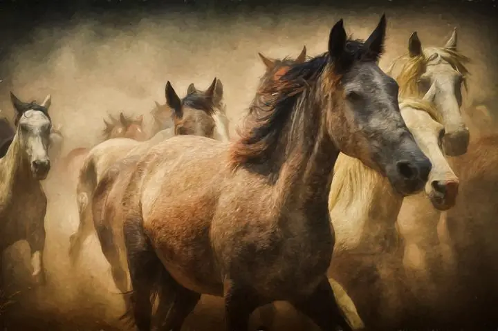 Free Herd Of Horses, Aesthetic Art, Animal & Birds, Animal & Birds B