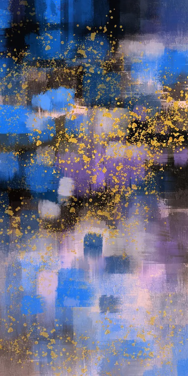 Gold Blue Abstract Artwork 2, Wall Art, Decor Wall Art, Decor Wall Art G