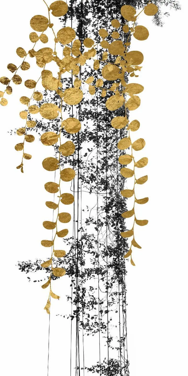 Gold Branches Leaves 2, Wall Art, Decor Wall Art, Decor Wall Art G