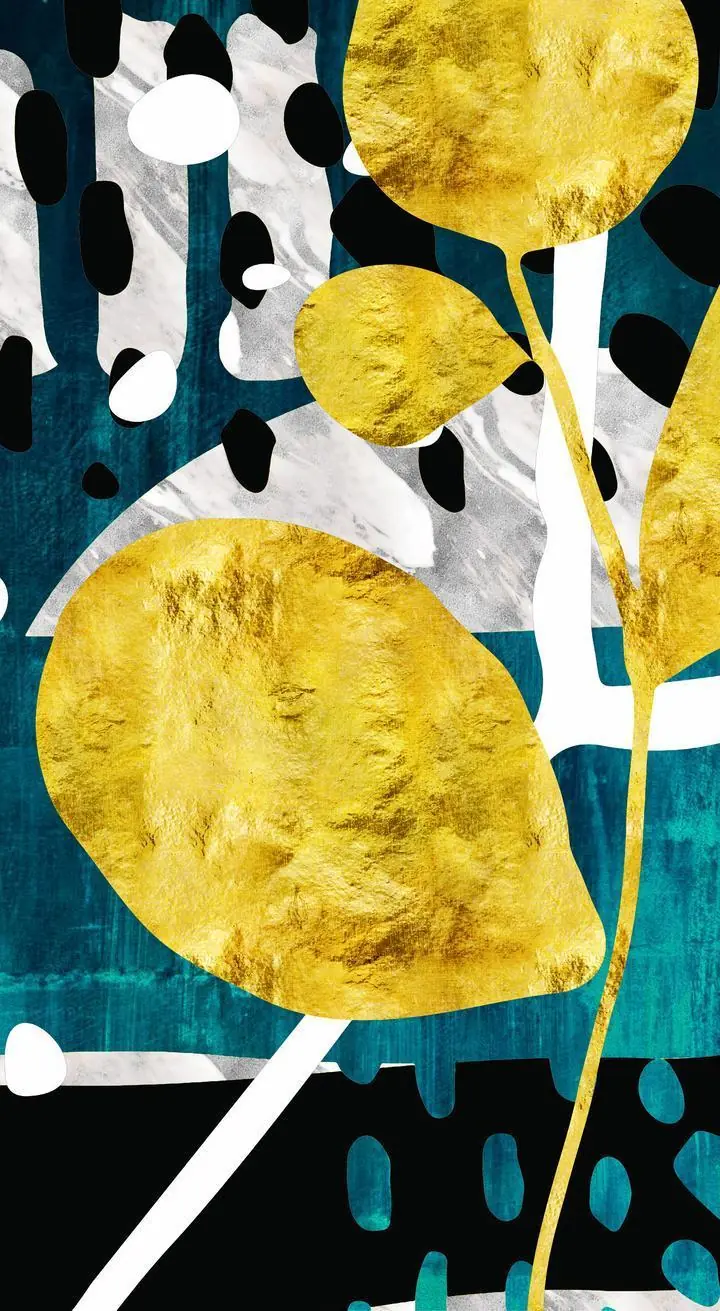 Gold Leaves On Black Background, Wall Art, Decor Wall Art, Decor Wall Art G